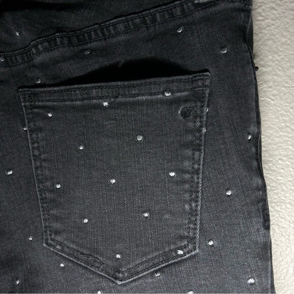 Madewell 9” high rise cropped skinny jeans embroidered metallic dots size 26 - Picture 8 of 10